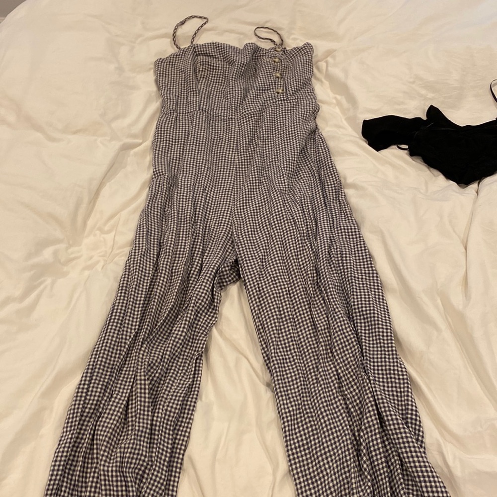 gingham jumpsuit